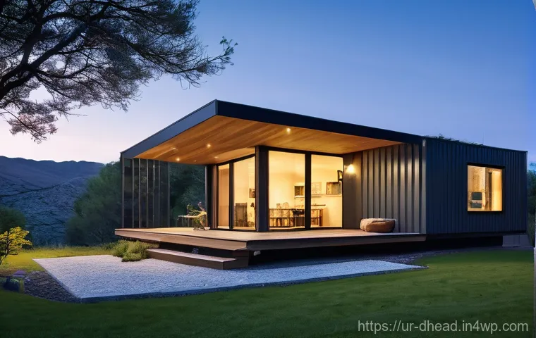 모듈형 주택의 장점과 단점 - **Image Prompt 1: The Dawn of Swift Construction**
    "A vibrant, wide-angle shot of a modular home...
