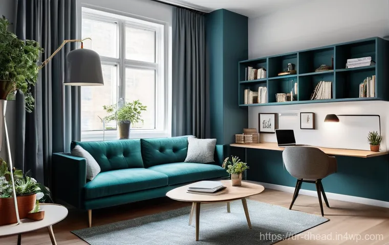 주거 형태에서의 인간 중심 디자인 - A cozy, sun-drenched reading nook in a modern, personalized home. A woman in her late 20s, fully clo...