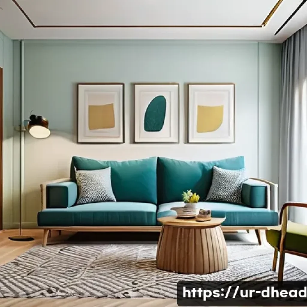 주거 형태의 디자인 트렌드 분석 - A modern, compact living room interior designed for a small apartment in Pakistan, featuring multifu...
