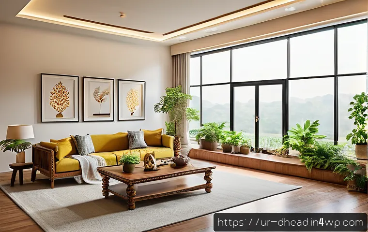 미래 주거 형태의 실용적인 토대 - A modern smart home interior in an upscale Pakistani living room, featuring sleek smart lighting sys...