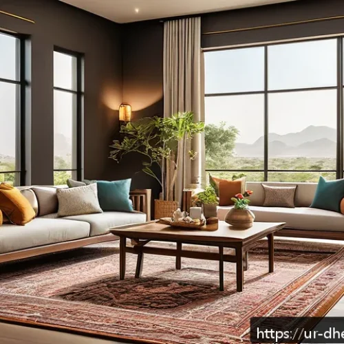 Home 30 미래 주거 형태를 위한 스마트 기술 - A modern smart home interior in a typical upscale Pakistani household, featuring advanced automated ...